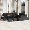 vidaXL Set Divano da Giardino con cuscino 14 pcs Nero Poly Rattan