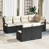 vidaXL Set di divani 7 pcs Nero polyrattan