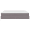 vidaXL Struttura Letto Pouf con Materassi Grigio 160x200 cm Similpelle