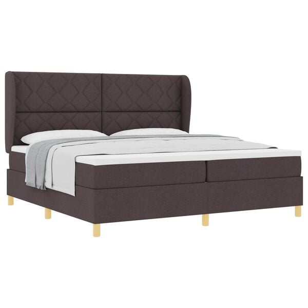 vidaXL Letto con molle e materasso Grigio Scuro 90x190 cm Tessuto