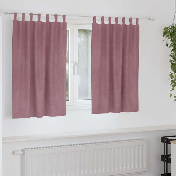 vidaXL Tende oscuranti 2 pcs Rosa scuro 140 x 140 cm Velluto