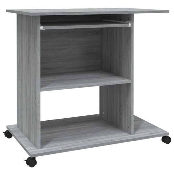 vidaXL Scrivania Computer Grigio Sonoma 80x50x75 cm Legno Multistrato