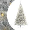 vidaXL Albero di Natale artificiale con luci integrate Argento 210 cm