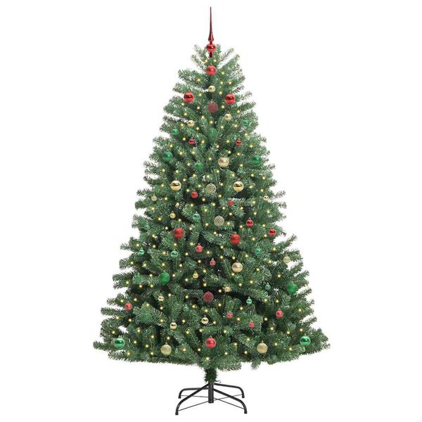 vidaXL Albero di Natale Artificiale con Rami Pieghevoli Verde 240 cm
