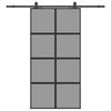 vidaXL Porta Scorrevole Ferramenta Nera 102,5x205 cm Vetro Temperato