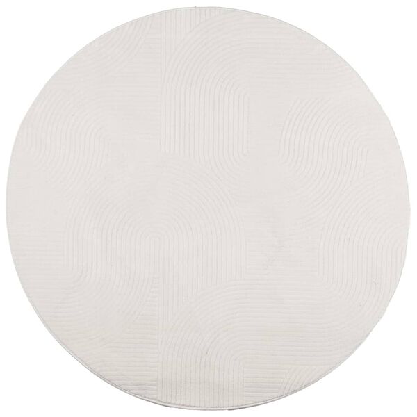 vidaXL Tappeto IZA a Pelo Corto con Aspetto Scandinavo Crema &Oslash; 80 cm