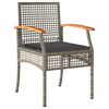 vidaXL Set da Pranzo per Giardino 5 pcs Grigio polyrattan