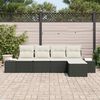 vidaXL Set Divano da Giardino con cuscino 5 pcs Nero polyrattan