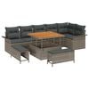 vidaXL Set Divano da Giardino 9 pz Grigio polyrattan