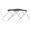 vidaXL Bimini di Prua con Tendalino a 3 Archi Antracite 183x180x137 cm