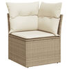 vidaXL Set Divano da Giardino 4 pz con Cuscini Beige in Polyrattan