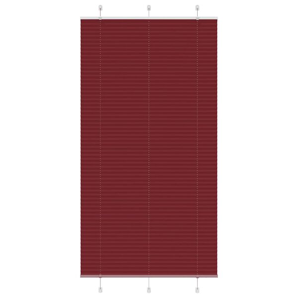 vidaXL Tenda Plissettata Rosso Bordeaux 110x200 cm Larghezza Tessuto