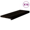 vidaXL Gradini 16 pz Marrone-nero 70x25x2 cm Legno Massello Rovere