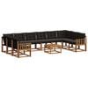 vidaXL Set di divani da esterno 11 pz Naturale e Nero