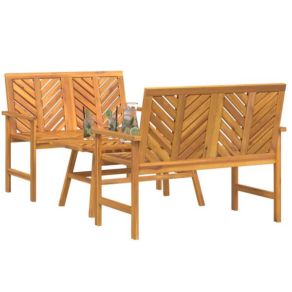 vidaXL Set Lounge da Giardino Marrone Legno massello di acacia