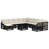 vidaXL Set Divano da Giardino 12 pz Nero e Bianco Crema polyrattan