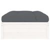 vidaXL Poggiapiedi da Giardino 120x80 cm Legno Massello di Pino Bianco