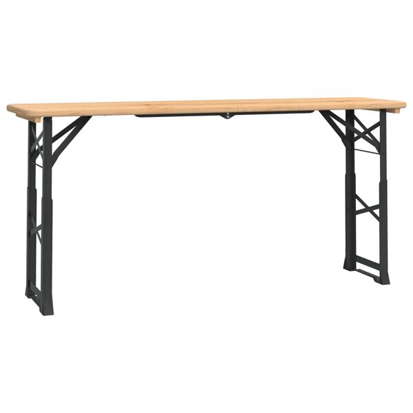vidaXL Tavolo Pieghevole Birreria 170x50x75/105cm Legno Massello Abete