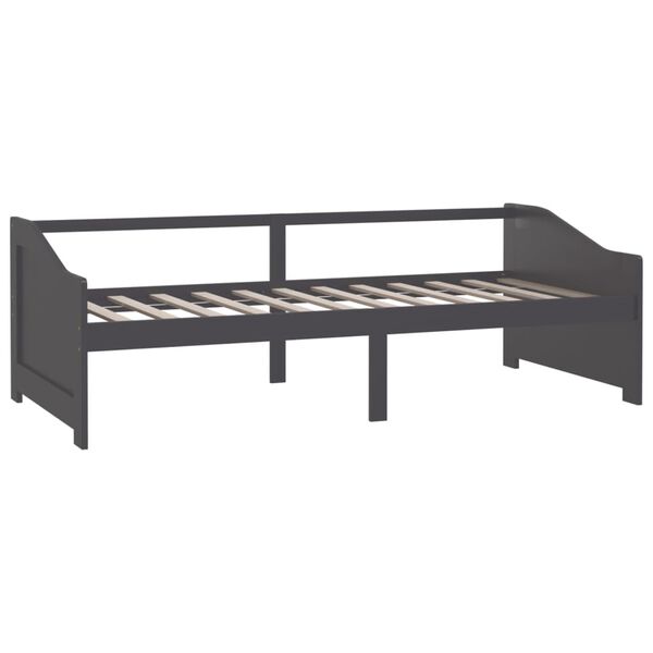 vidaXL Divano Letto a 3 Posti Grigio Legno Massello di Pino 90x200cm