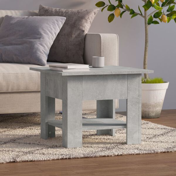 vidaXL Tavolino da Salotto Grigio Cemento 55x55x42 cm in Truciolato