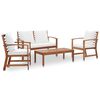 vidaXL Set Divani da Giardino 4 pz con Cuscini in Massello di Acacia