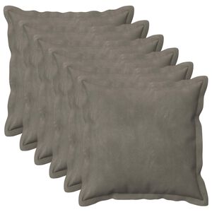vidaXL Federa 6 pz HOUTEN Grigio Chiaro 30 x 30 cm Velluto