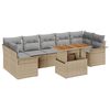 vidaXL Set Divano da Giardino 8 pcs Beige Poly Rattan