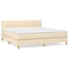 vidaXL Giroletto a Molle con Materasso Crema 160x200 cm in Tessuto
