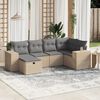 vidaXL Set Divano da Giardino 6 pz con Cuscini Beige Misto Polyrattan