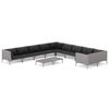 vidaXL Divani da Giardino 11 pz con Cuscini in Polyrattan Grigio Scuro