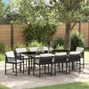 vidaXL Set da Pranzo per Giardino 9 pcs Nero polyrattan