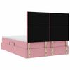 vidaXL Letto con contenitore e LED con led Rosa 140 x 190 cm Velluto