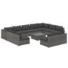 vidaXL Set Divani da Giardino 12 pz con Cuscini in Polyrattan Grigio