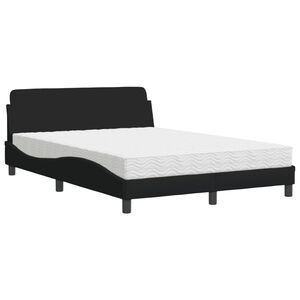 vidaXL Letto con Materasso Dover Nero 140x200 cm in Tessuto