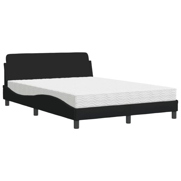 vidaXL Letto con Materasso Dover Nero 140x200 cm in Tessuto