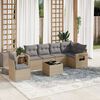 vidaXL Set Divani da Giardino 7 pz con Cuscini Beige in Polyrattan