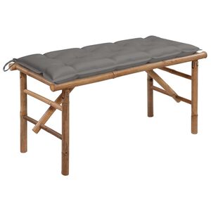 vidaXL Panca da Giardino Pieghevole con Cuscino 118 cm in Bamb&ugrave;