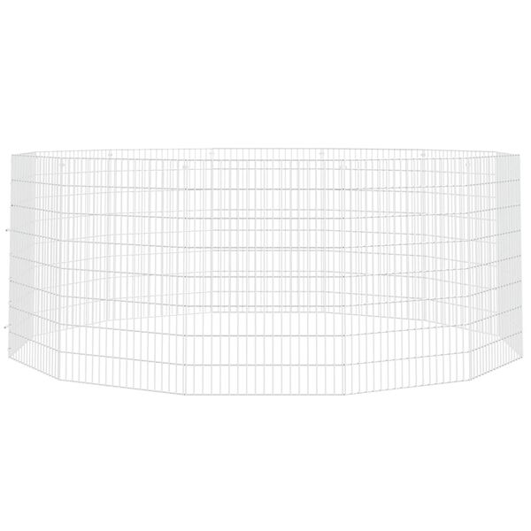 vidaXL Recinto per Animali Ruspante 12 Pannelli 54x80 cm Ferro Zincato