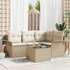 vidaXL Set Divano da Giardino con archiviazione 5 pcs Beige polyrattan