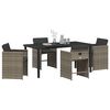 vidaXL Set da Pranzo per Giardino con cuscino 5 pcs Grigio polyrattan