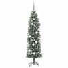 vidaXL Albero di Natale Artificiale Sottile Verde e Bianco 180 cm