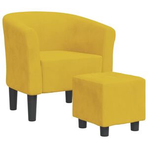 vidaXL Poltrona Cabriolet con Poggiapiedi Giallo in Velluto