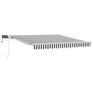 vidaXL Tenda da Sole Retrattile Manuale con LED Antracite e Bianco
