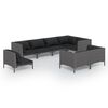 vidaXL Divani da Giardino 8 pz con Cuscini in Polyrattan Grigio Scuro