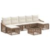 vidaXL Set Divano da Giardino Regolabile 8 pcs Beige polyrattan