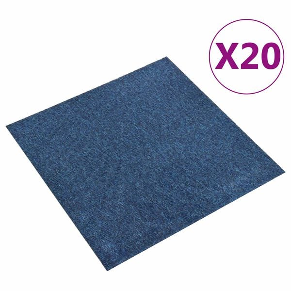 vidaXL Tappeto 20 pcs Blu Scuro 50 x 50 cm 100% Polipropilene
