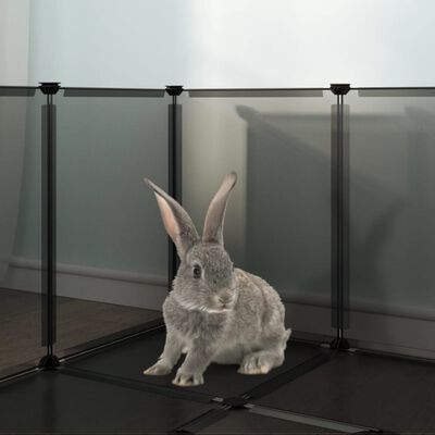 vidaXL Gabbia per Piccoli Animali Nera 144x74x46,5 cm in PP e Acciaio