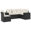 vidaXL Set Divani da Giardino 5 pz con Cuscini in Polyrattan Nero