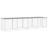 vidaXL Gabbia Polli Tetto Grigio Chiaro 403x98x90 cm Acciaio Zincato