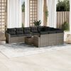 vidaXL Set Divani da Giardino 11 pz con Cuscini in Polyrattan Grigio